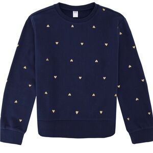 GAP Navy Sweatshirt with Gold Heart Pattern, size 10/12